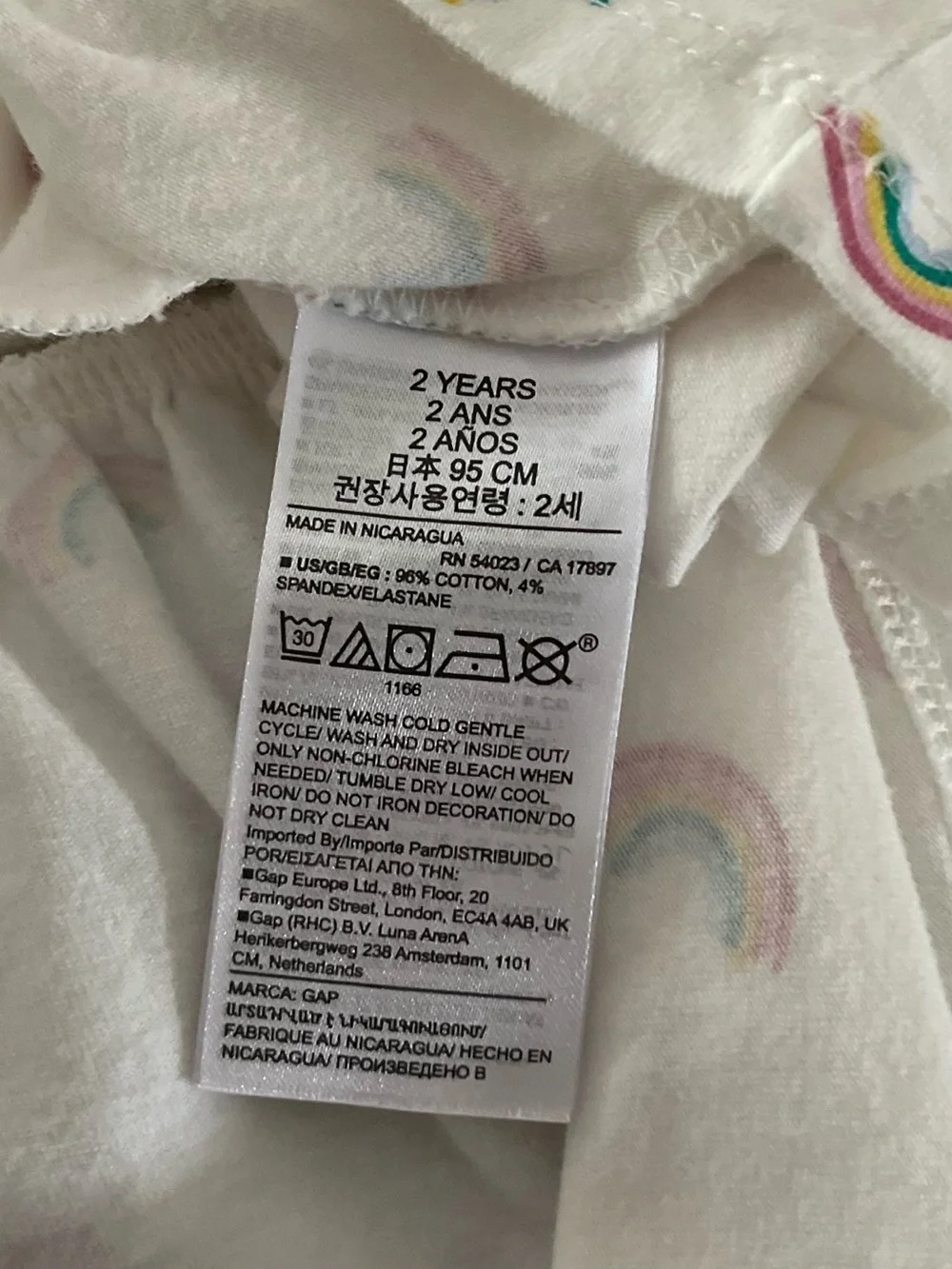 NWOT Baby GAP Rainbow Print with Pockets Cotton Blend Casual Dress Size 2T
